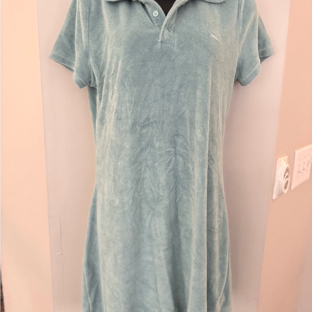 TNA Aritzia Blue Green Polo Dress